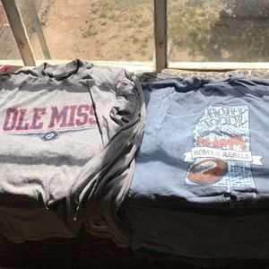 Ole Miss T-shirts- Grey-LS-Small Periwinkle-SS M